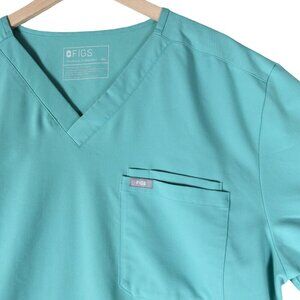 FIGS Technical Collection Scrub Top Size XXL Turquoise V-Neck Pocket Medical